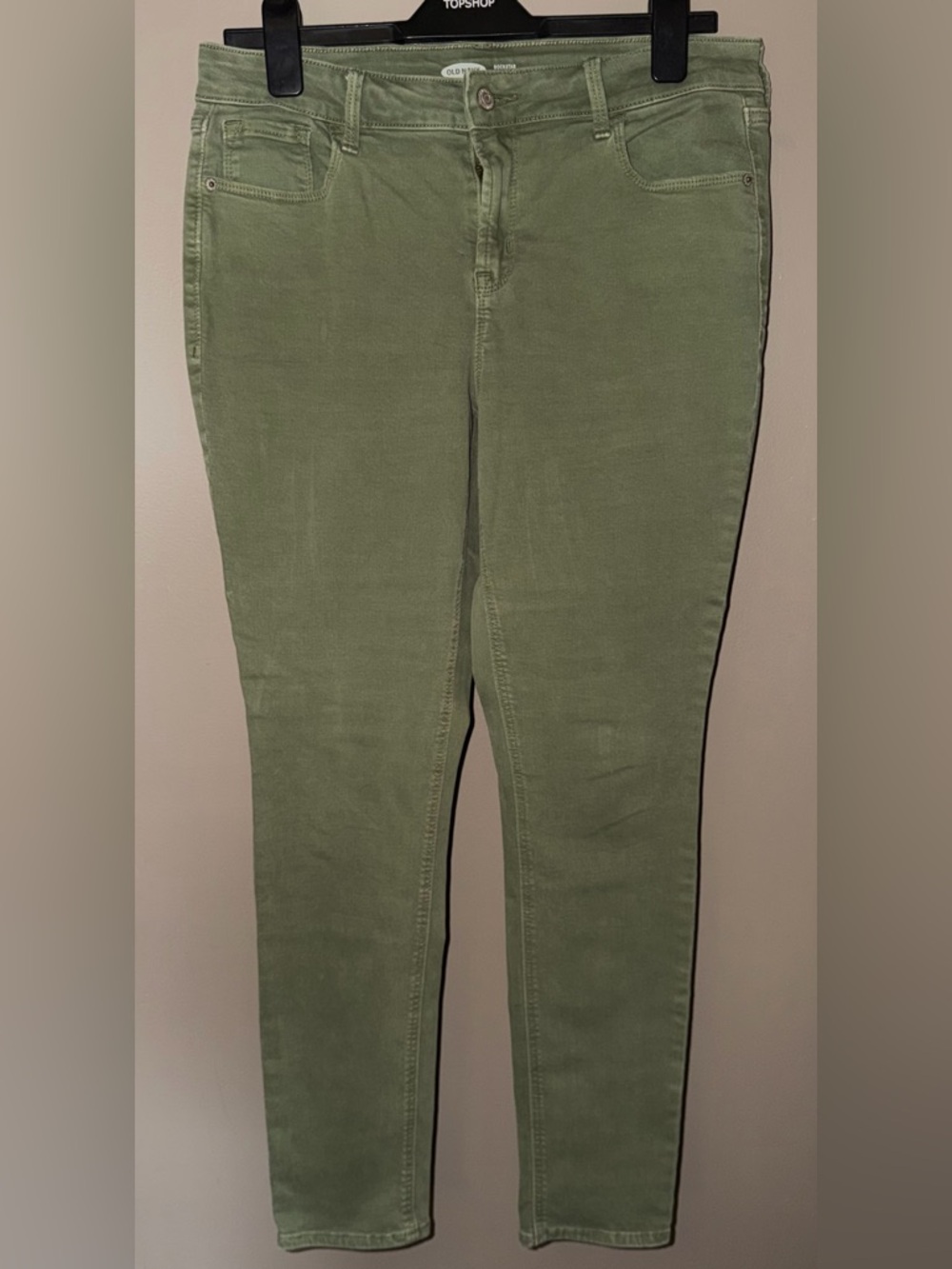 Old Navy Rockstar Super Skinny Jeans Size 12 Olive Green Stretch